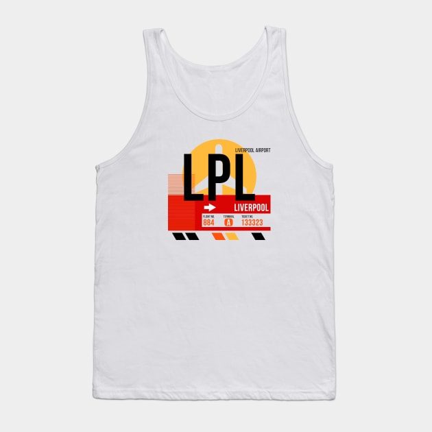 Liverpool (LPL) Airport // Sunset Baggage Tag Tank Top by Now Boarding